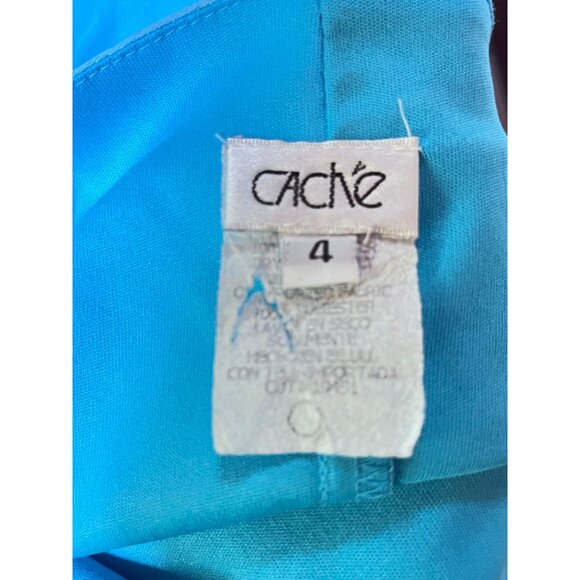 Cache Crystal Blue Y2K Chiffon Maxi Slip Dress Formal Gown Fairycore Size 4 XS - Picture 6 of 7